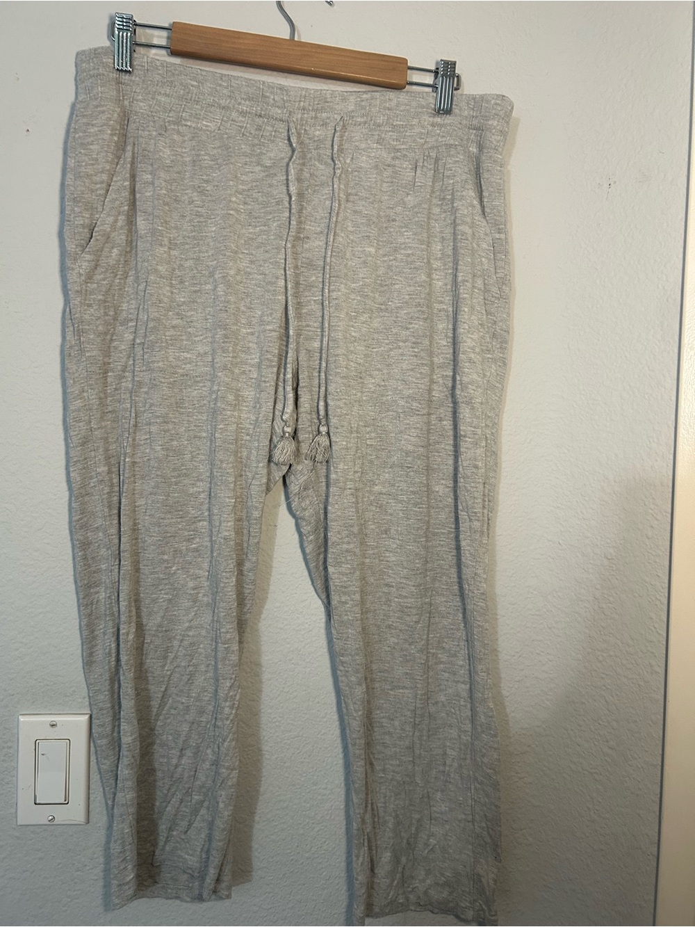 stars above Light Gray Drawstring Joggers